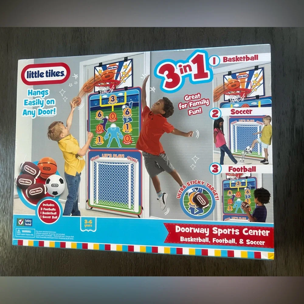 Little Tikes 3 in 1 Doorway Sports Toy Multi Sports Set Suitable for Kids